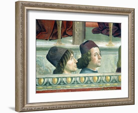 Portraits of Matteo Franco and Luigi Pulci from the Cycle of the Life of St. Francis, circa 1483-Domenico Ghirlandaio-Framed Giclee Print