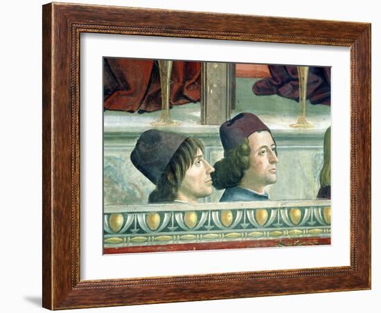 Portraits of Matteo Franco and Luigi Pulci from the Cycle of the Life of St. Francis, circa 1483-Domenico Ghirlandaio-Framed Giclee Print