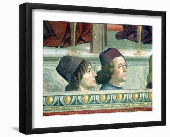 Portraits of Matteo Franco and Luigi Pulci from the Cycle of the Life of St. Francis, circa 1483-Domenico Ghirlandaio-Framed Giclee Print