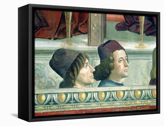 Portraits of Matteo Franco and Luigi Pulci from the Cycle of the Life of St. Francis, circa 1483-Domenico Ghirlandaio-Framed Premier Image Canvas
