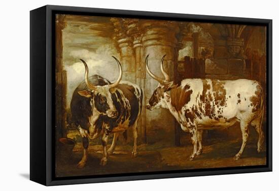 Portraits of Two Extraordinary Oxen, the Property of the Earl of Powis, 1814-James Ward-Framed Premier Image Canvas