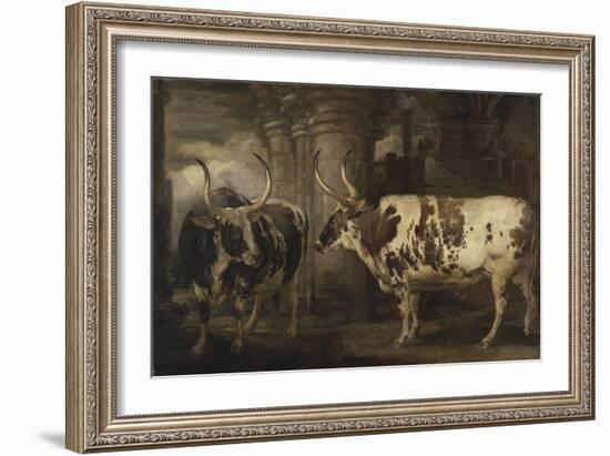 Portraits of Two Extraordinary Oxen, the Property of the Earl of Powis, 1814-James Ward-Framed Giclee Print