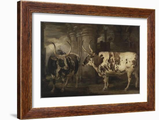 Portraits of Two Extraordinary Oxen, the Property of the Earl of Powis, 1814-James Ward-Framed Giclee Print