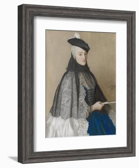 Portret Van Mme Boere, Jean-Etienne Liotard.-Jean-Etienne Liotard-Framed Art Print