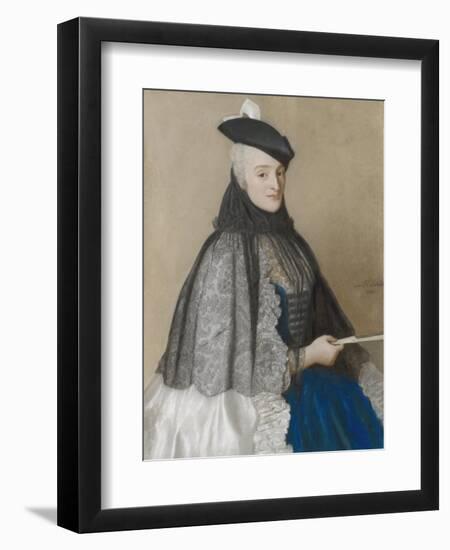 Portret Van Mme Boere, Jean-Etienne Liotard.-Jean-Etienne Liotard-Framed Art Print