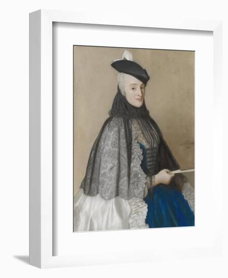 Portret Van Mme Boere, Jean-Etienne Liotard.-Jean-Etienne Liotard-Framed Art Print