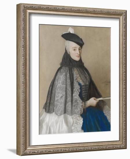 Portret Van Mme Boere, Jean-Etienne Liotard.-Jean-Etienne Liotard-Framed Art Print