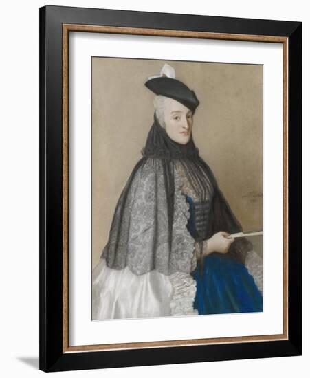 Portret Van Mme Boere, Jean-Etienne Liotard.-Jean-Etienne Liotard-Framed Art Print