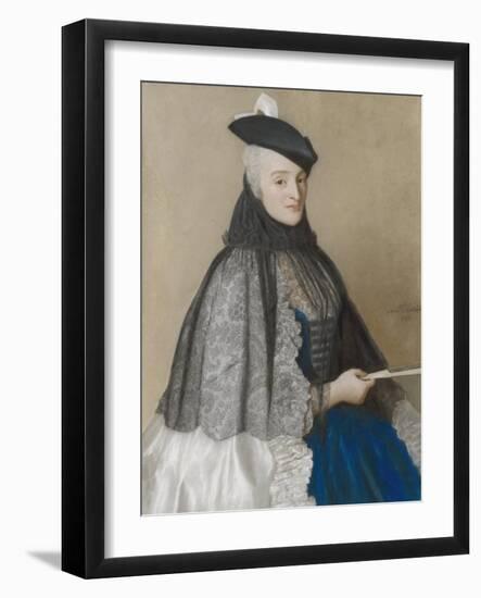 Portret Van Mme Boere, Jean-Etienne Liotard.-Jean-Etienne Liotard-Framed Art Print