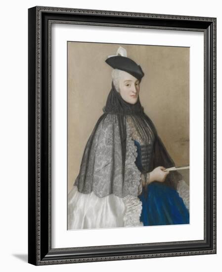 Portret Van Mme Boere, Jean-Etienne Liotard.-Jean-Etienne Liotard-Framed Art Print