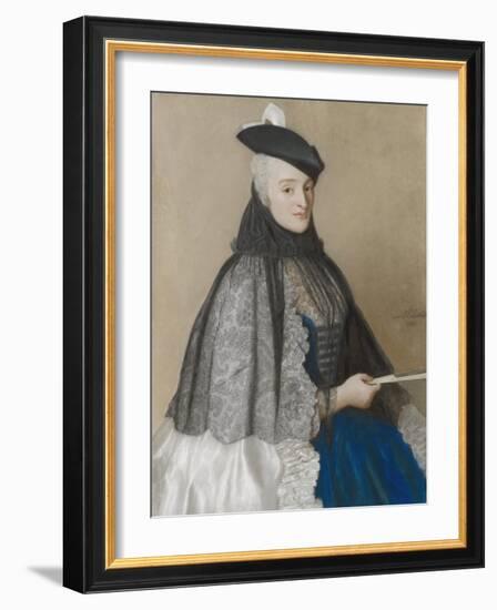 Portret Van Mme Boere, Jean-Etienne Liotard.-Jean-Etienne Liotard-Framed Art Print