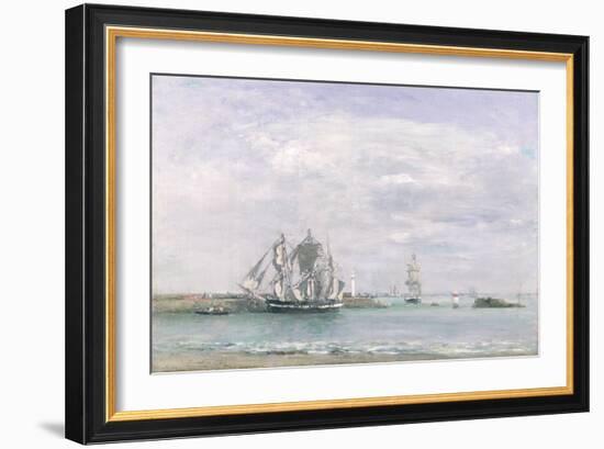 Portrieux (Oil on Canvas)-Eugene Louis Boudin-Framed Giclee Print