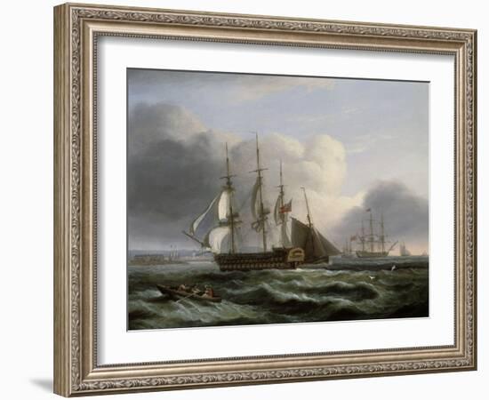 Portsmouth from Spithead-Thomas Luny-Framed Giclee Print