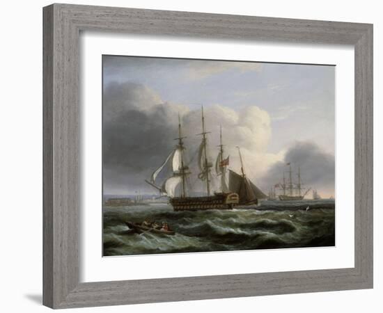 Portsmouth from Spithead-Thomas Luny-Framed Giclee Print