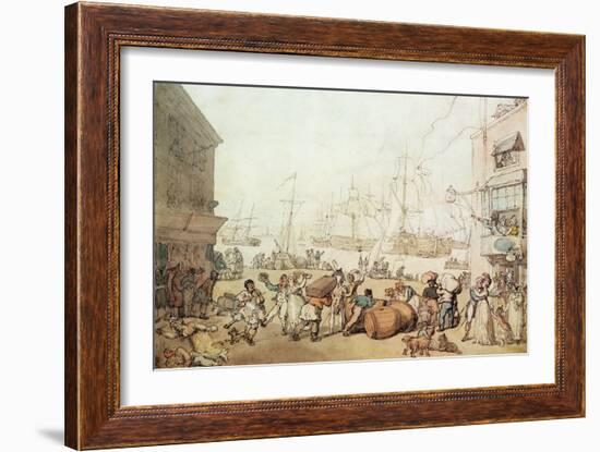 Portsmouth Point, 1811-Thomas Rowlandson-Framed Giclee Print