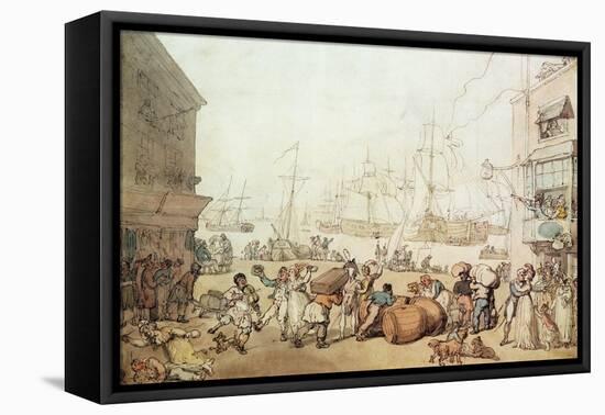 Portsmouth Point, 1811-Thomas Rowlandson-Framed Premier Image Canvas