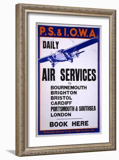 Portsmouth, Southsea & Isle of Wight Aviation - Daily Air Services-null-Framed Art Print