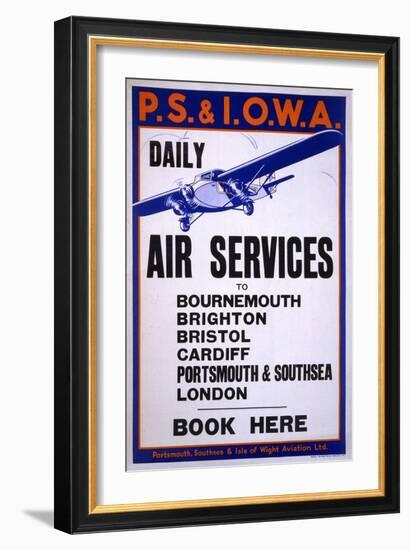 Portsmouth, Southsea & Isle of Wight Aviation - Daily Air Services-null-Framed Art Print