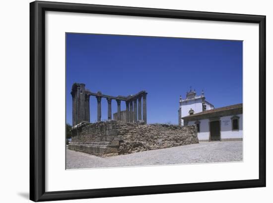 Portugal, Alentejo Region, Alto Alentejo, Evora, Roman Temple of Diana-null-Framed Giclee Print