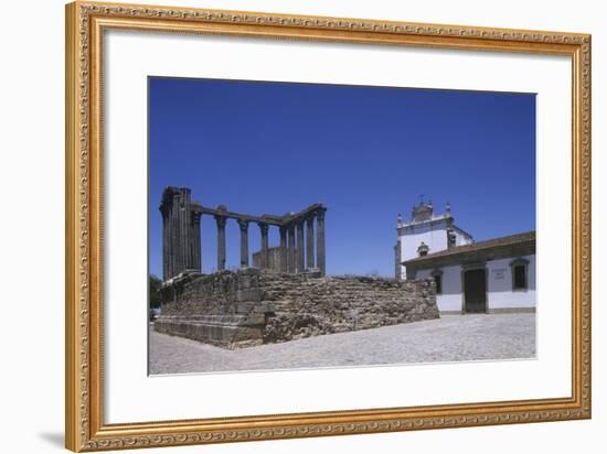 Portugal, Alentejo Region, Alto Alentejo, Evora, Roman Temple of Diana-null-Framed Giclee Print