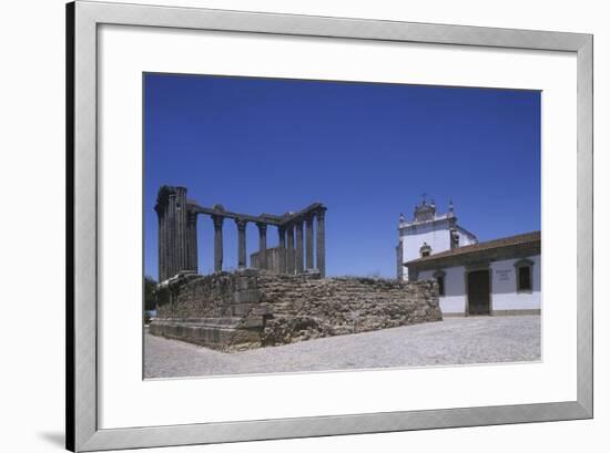 Portugal, Alentejo Region, Alto Alentejo, Evora, Roman Temple of Diana-null-Framed Giclee Print