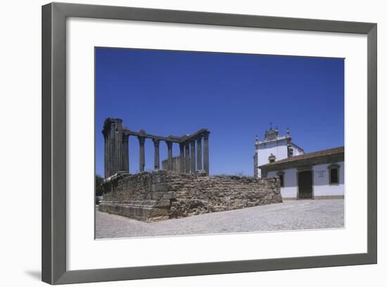 Portugal, Alentejo Region, Alto Alentejo, Evora, Roman Temple of Diana-null-Framed Giclee Print