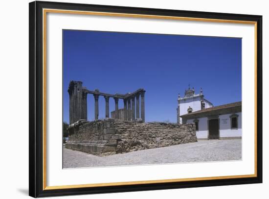 Portugal, Alentejo Region, Alto Alentejo, Evora, Roman Temple of Diana-null-Framed Giclee Print