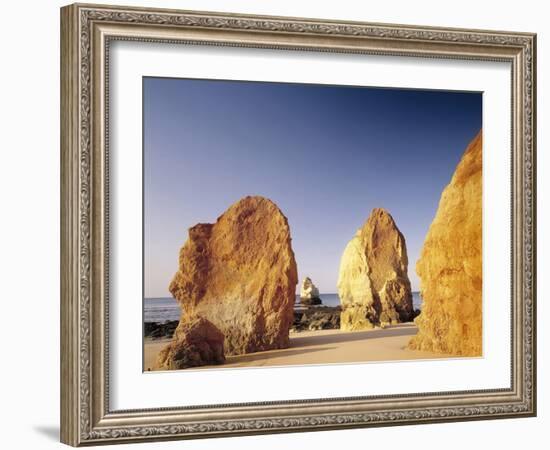 Portugal, Algarve, Praia Da Rocha, Beach, Rock Formations, Sea-Thonig-Framed Photographic Print