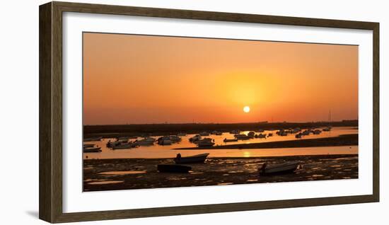 Portugal, Algarve, Ria Formosa Coast, Fishing Boats, Sunset-Chris Seba-Framed Photographic Print