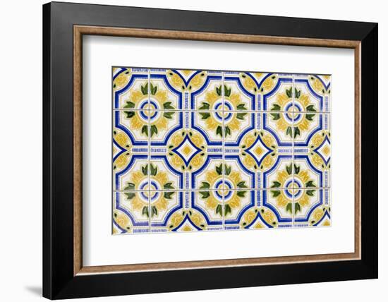 Portugal. Aveiro. Blue and Yellow Tile Work in the Historic District-Emily Wilson-Framed Premium Photographic Print