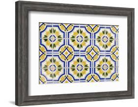 Portugal. Aveiro. Blue and Yellow Tile Work in the Historic District-Emily Wilson-Framed Photographic Print