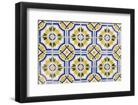Portugal. Aveiro. Blue and Yellow Tile Work in the Historic District-Emily Wilson-Framed Photographic Print