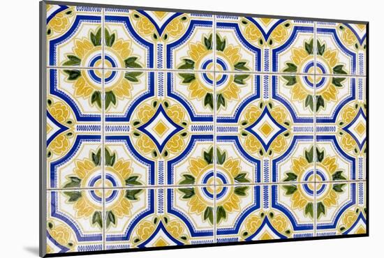 Portugal. Aveiro. Blue and Yellow Tile Work in the Historic District-Emily Wilson-Mounted Photographic Print