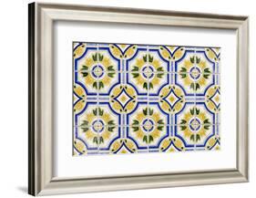 Portugal. Aveiro. Blue and Yellow Tile Work in the Historic District-Emily Wilson-Framed Photographic Print