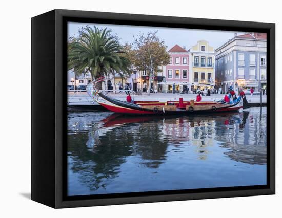 Portugal, Aveiro. Moliceiro boat on the canal.-Julie Eggers-Framed Premier Image Canvas