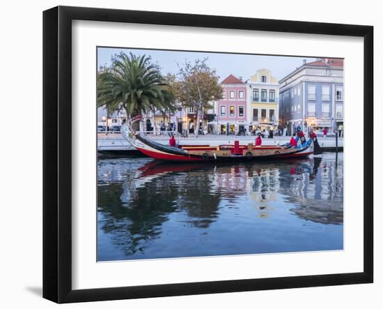 Portugal, Aveiro. Moliceiro boat on the canal.-Julie Eggers-Framed Photographic Print