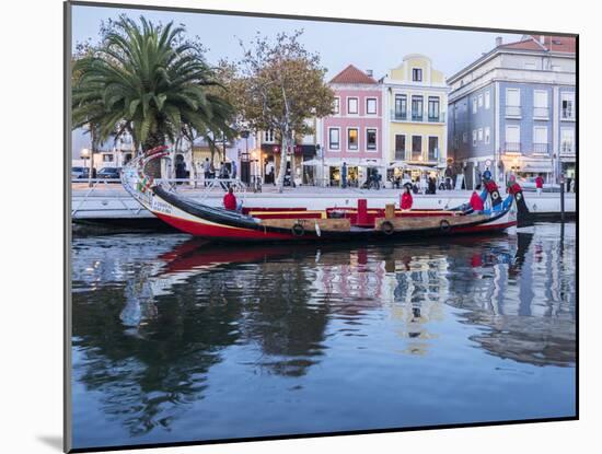 Portugal, Aveiro. Moliceiro boat on the canal.-Julie Eggers-Mounted Photographic Print