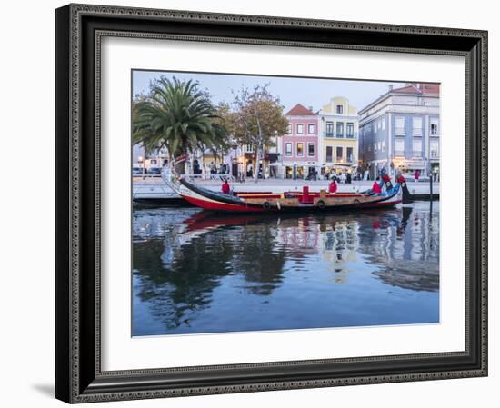 Portugal, Aveiro. Moliceiro boat on the canal.-Julie Eggers-Framed Photographic Print
