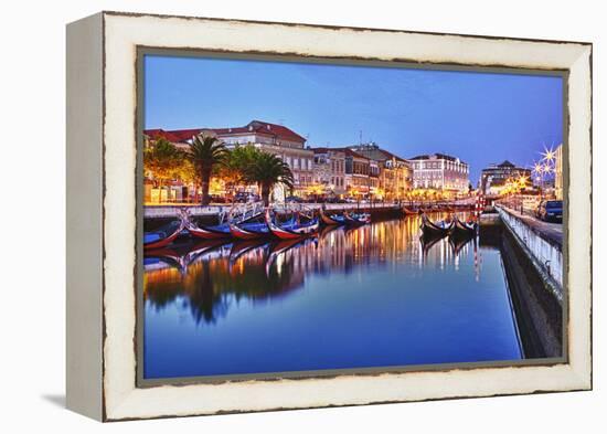 Portugal, Aveiro, Moliceiro Boats Along the Main Canal of Aveiro-Terry Eggers-Framed Premier Image Canvas