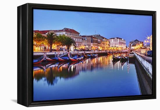 Portugal, Aveiro, Moliceiro Boats Along the Main Canal of Aveiro-Terry Eggers-Framed Premier Image Canvas