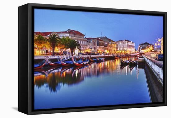 Portugal, Aveiro, Moliceiro Boats Along the Main Canal of Aveiro-Terry Eggers-Framed Premier Image Canvas