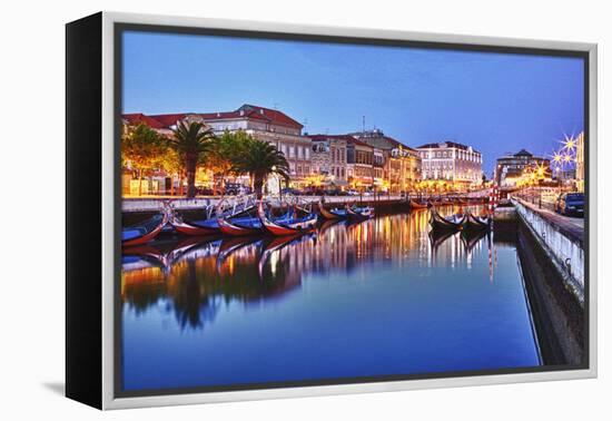 Portugal, Aveiro, Moliceiro Boats Along the Main Canal of Aveiro-Terry Eggers-Framed Premier Image Canvas