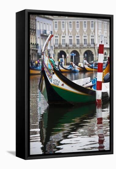 Portugal, Aveiro, Moliceiro Boats Along the Main Canal of Aveiro-Terry Eggers-Framed Premier Image Canvas