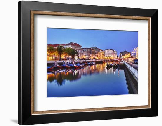 Portugal, Aveiro, Moliceiro Boats Along the Main Canal of Aveiro-Terry Eggers-Framed Photographic Print