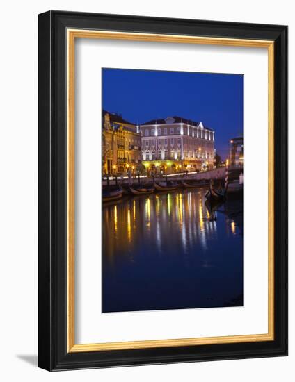 Portugal, Aveiro, Moliceiro Boats Along the Main Canal of Aveiro-Terry Eggers-Framed Photographic Print