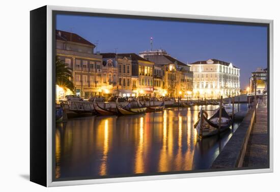 Portugal. Aveiro. 'Portuguese Venice'. Canal District Tourist Gondola and their Reflections-Emily Wilson-Framed Premier Image Canvas