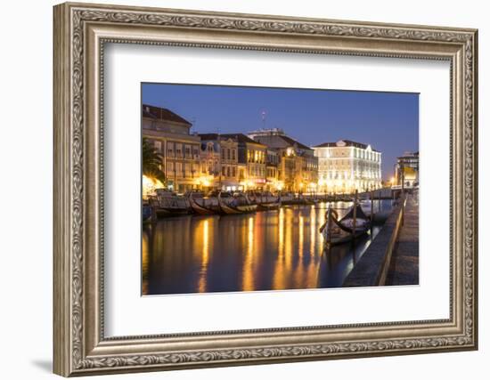 Portugal. Aveiro. 'Portuguese Venice'. Canal District Tourist Gondola and their Reflections-Emily Wilson-Framed Photographic Print