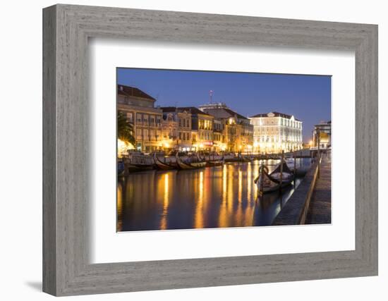 Portugal. Aveiro. 'Portuguese Venice'. Canal District Tourist Gondola and their Reflections-Emily Wilson-Framed Photographic Print