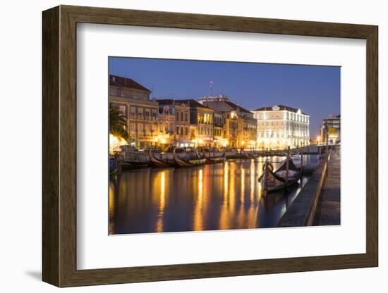 Portugal. Aveiro. 'Portuguese Venice'. Canal District Tourist Gondola and their Reflections-Emily Wilson-Framed Photographic Print