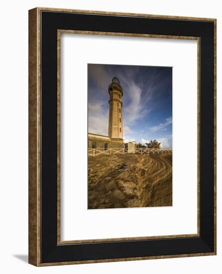 Portugal, Azores, Faial Island. Capelinhos volcanic eruption site and lighthouse-Walter Bibikow-Framed Photographic Print